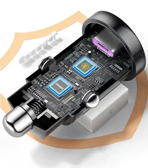 Автомобильное зарядное устройство Essager 30W USB + Type-C в прикуривать авто на 2 выхода - Фото 6 Автомобильное зарядное устройство Essager 30W USB + Type-C в прикуривать авто на 2 выхода - изображение 6
