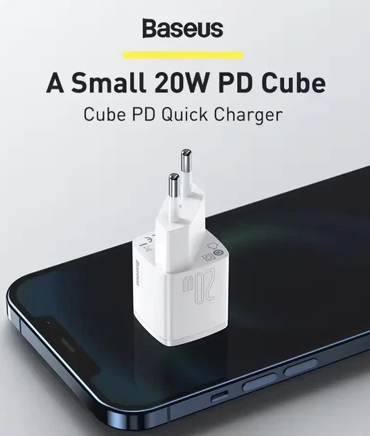 Зарядное устройство BASEUS 20W Type-C Baseus Cube PD Quick Charger Original QC PD для планшета смартфона - изображение 6