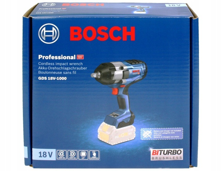 Akumulatorowy klucz udarowy Bosch Biturbo GDS 18V-1000 (06019J8300) - obraz 9