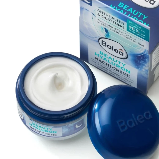 Ночной крем для лица против морщин Balea Beauty Hyaluron Nachtcreme 50 мл - изображение 3
