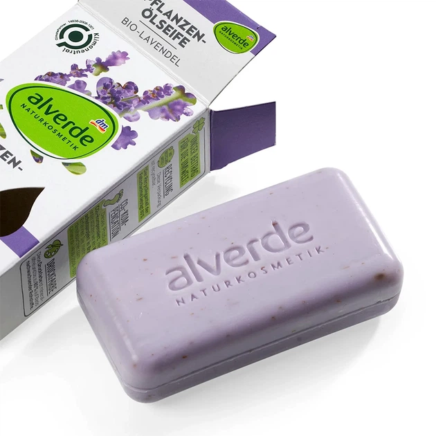Твердое мыло Alverde Naturkosmetik с растительным маслом и органической лавандой 100 г - изображение 3
