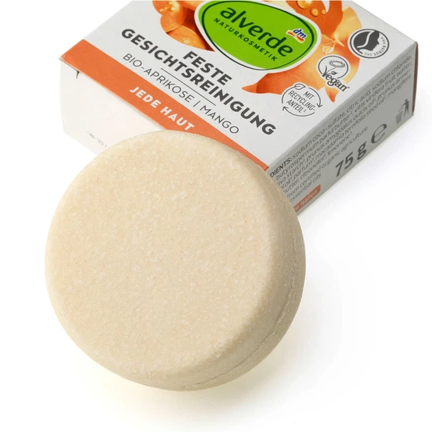 Органическое очищающее твердое мыло Alverde NATURKOSMETIK с абрикосом и манго, 75 г - изображение 3