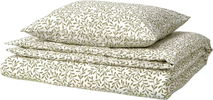 Komplet pościeli Ikea Sorgmantel 150 x 200 / 50 x 60 cm Biały/Zielony (105.494.90) - obraz 1