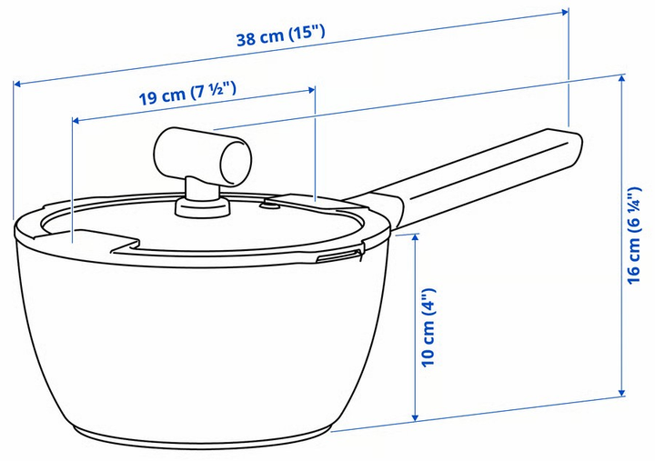Ківш Ikea Klippfisk із антипригарним покриттям і кришкою 2.3 л (50602503221179) - зображення 5