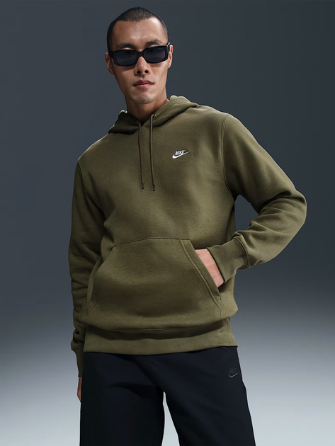 Bluza męska z kapturem ocieplana Nike M Nk Club Bb Po Hoodie FN3859-222 L Khaki (197863296166) - obraz 1