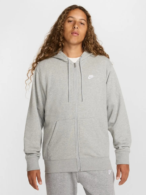 Толстовка на блискавці чоловіча Nike M Nk Club Ft Fz Hoodie FN3884-063 XL Сіра (197593322814) - зображення 1