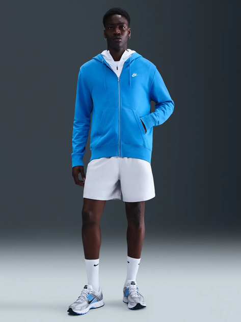 Толстовка на блискавці чоловіча Nike M Nk Club Ft Fz Hoodie FN3884-435 S Синя (198481696680) - зображення 3