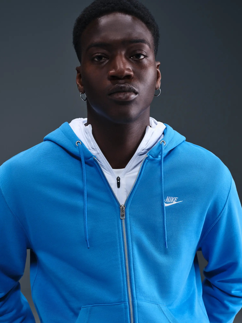 Толстовка на блискавці чоловіча Nike M Nk Club Ft Fz Hoodie FN3884-435 M Синя (198481683253) - зображення 5