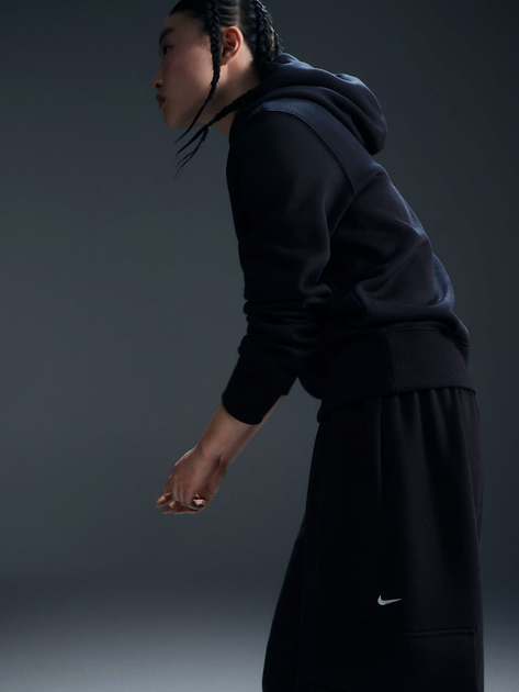 Худі тепле жіноче Nike W Nsw Phnx Flc Std Po Hoodie HF6839-010 M Чорне (197596670486) - зображення 5
