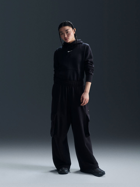 Bluza damska z kapturem ocieplana Nike W Nsw Phnx Flc Std Po Hoodie HF6839-010 XS Czarna (197596233247) - obraz 3