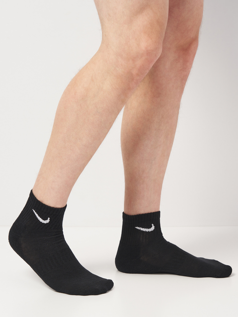 Zestaw skarpetek bawełnianych męskich 3 pary Nike U Nk Everyday Csh Ankl 3Pr 132 SX7667-964 38-42 (M) Czarny/Szary/Biły (194955549216) - obraz 4