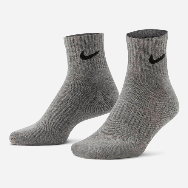 Zestaw skarpetek bawełnianych męskich 3 pary Nike U Nk Everyday Csh Ankl 3Pr 132 SX7667-964 38-42 (M) Czarny/Szary/Biły (194955549216) - obraz 5