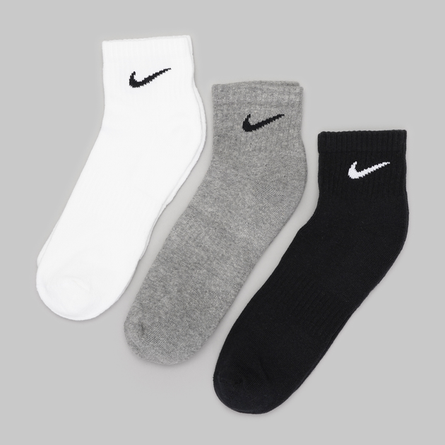 Набір підліткових шкарпеток бавовняних 3 пари для хлопчика Nike U Nk Everyday Csh Ankl 3Pr 132 SX7667-964 34-38 (S) Чорний/Сірий/Білий (194955549209) - зображення 6