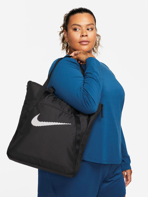 Torba shopper damska Nike Nk Gym Tote DR7217-010 Czarna (196154136440) - obraz 2