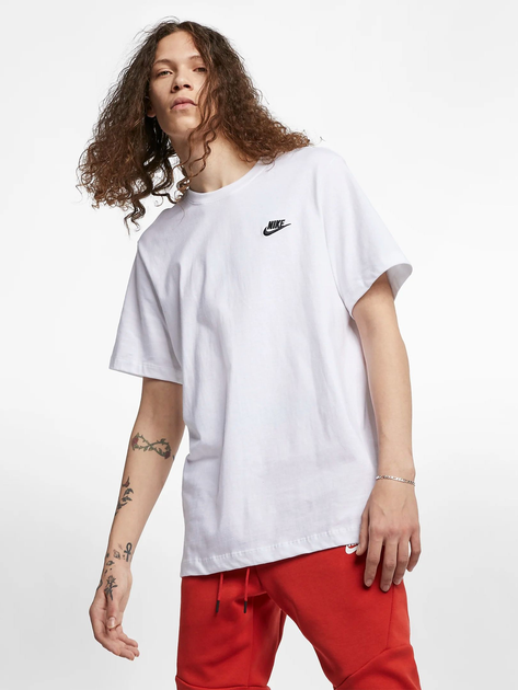 Koszulka męska bawełniana długa Nike M Nsw Club Tee AR4997-101 S Biała (191888618361) - obraz 1