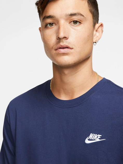 Koszulka męska bawełniana długa Nike M Nsw Club Tee AR4997-410 L Granatowa (193150904721) - obraz 4