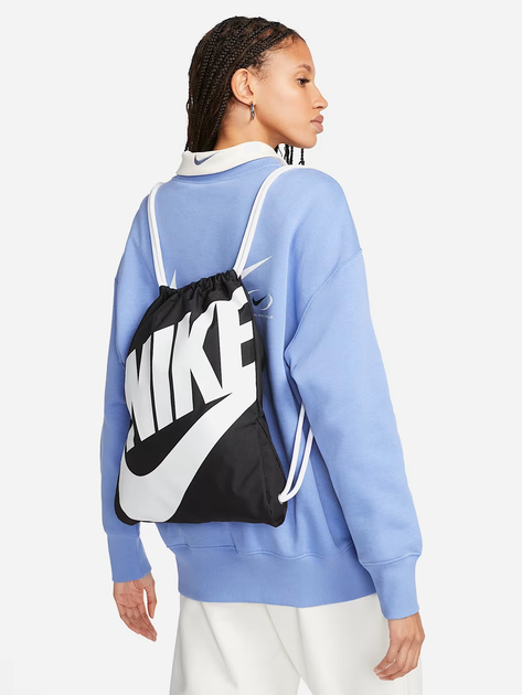 Plecak sportowy materialowy Nike Heritage Gymsack BA5351-011 Czarny (91201623853) - obraz 2