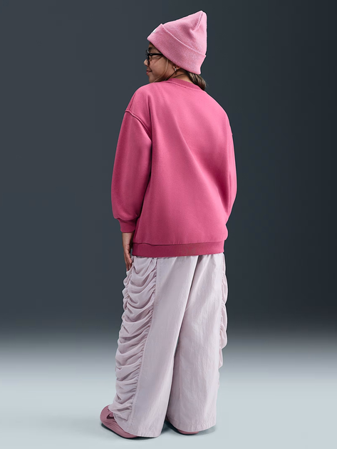 Дитячий світшот на флісі оверсайз для дівчинки Nike G Nsw Club Flc Ovrszd Crew Lbr FD2923-634 122-128 см (XS) Рожевий (198482279479) - зображення 9