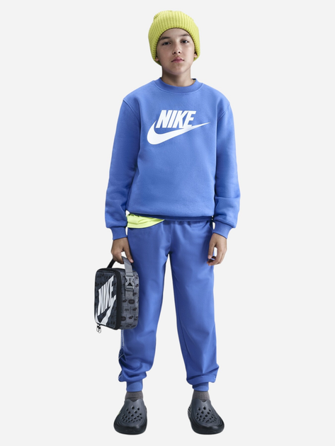 Bluza bez kaptura młodzieżowa chłopięca Nike K Nsw Club Flc Crew Ls Hbr FD2992-411 146-156 cm (L) Niebieska (198481994045) - obraz 3