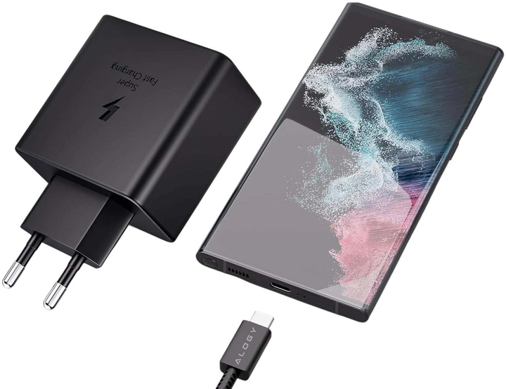 Зарядний пристрій Alogy USB-C - USB-C Premium Fast 45 Вт 1 м Black (5905601817192) - зображення 3