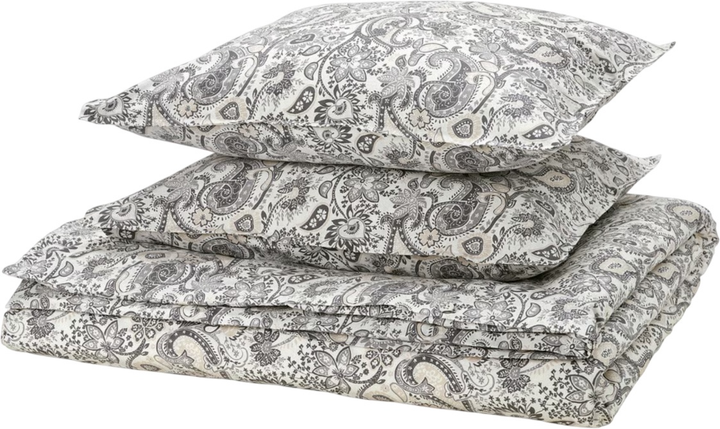 Komplet pościeli Ikea Rodgersia 200 x 200 / 50 x 60 cm Biały/Szary (205.793.87) - obraz 1