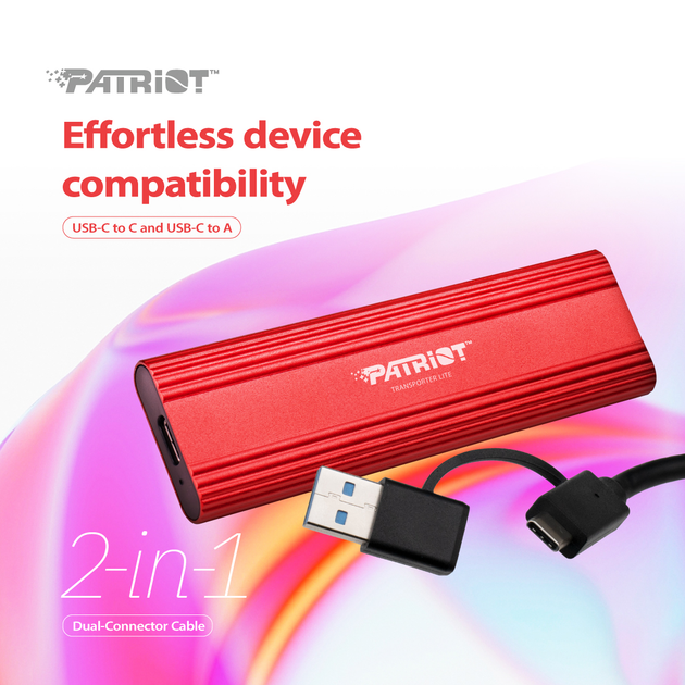 SSD диск Patriot Transporter Lite 2TB USB 3.2 Type-C Red (PTPL2TBPEC) External - зображення 8