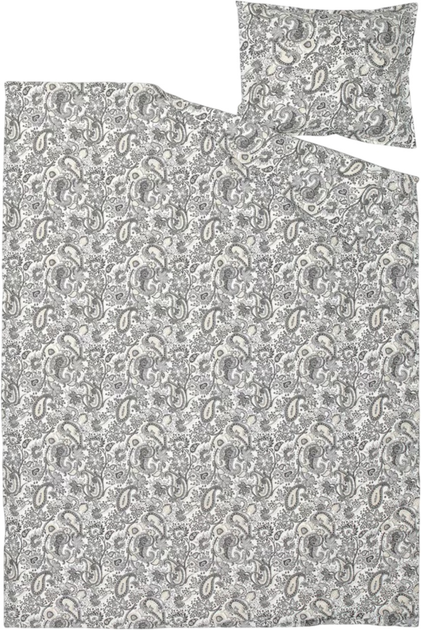 Komplet pościeli Ikea Rodgersia 150 x 200 / 50 x 60 cm Biały/Szary (105.794.01) - obraz 2