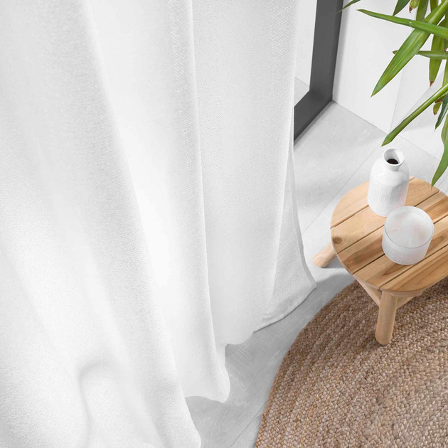 Firana na przelotkach Douceur d'interieur Luoline z efektem lnu Biała 140 x 240 cm (3574386276566) - obraz 4