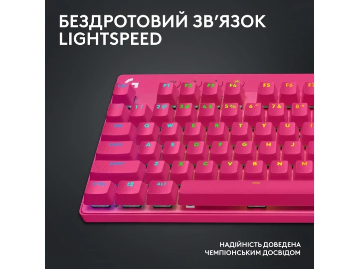 Клавіатура Logitech G PRO X TKL Lightspeed Magenta Tactile (920-012159) - изображение 3