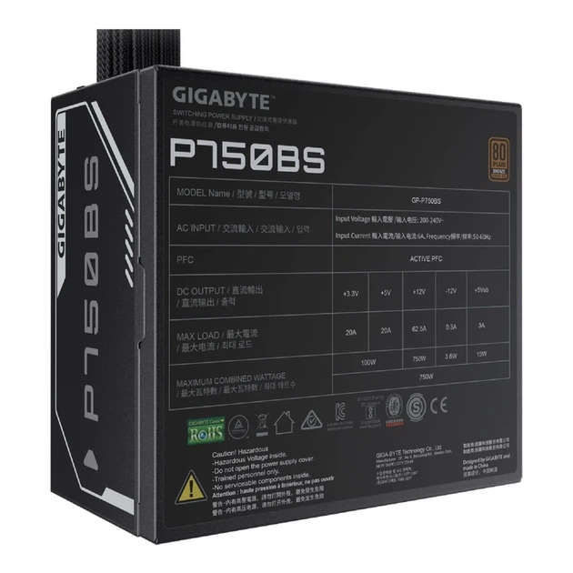 БЖ для ПК Gigabyte P750BS 750W (GP-P750BS) 80+ Bronze 230V EU - изображение 5