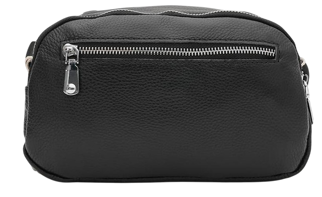 Женская кожаная сумка Borsa Leather элегантная черная сумка через плечо из натуральной кожи 54203 - изображение 3