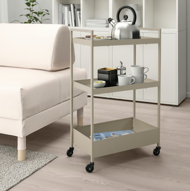 Етажерка Ikea Nissafors на колесах 50.5 x 30 x 83 см Бежева (405.858.01) - зображення 5