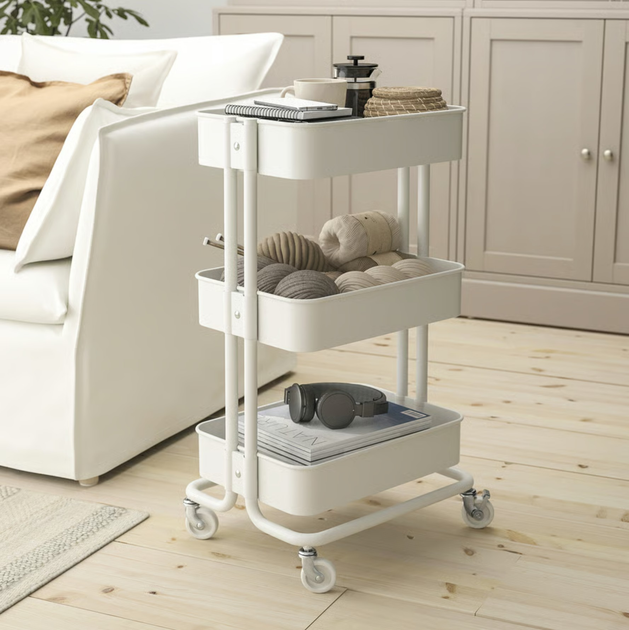 Етажерка Ikea Raskog на колесах 35 x 45 x 77 см Біла (305.867.83) - зображення 5