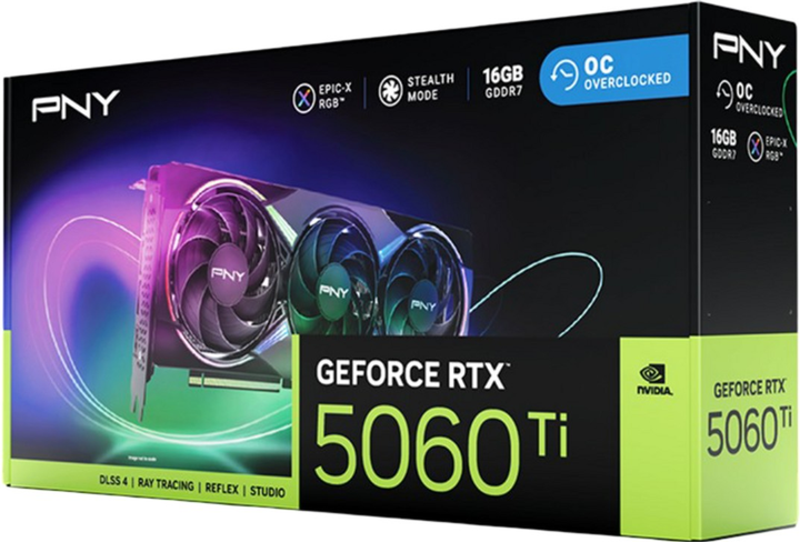 Karta graficzna PNY PCI-Ex GeForce RTX 5060 Ti ARGB OC 16GB GDDR7 (128bit) (2692/28000) (HDMI, 3 x DisplayPort) (VCG5060T16TFXXPB1-O) - obraz 10