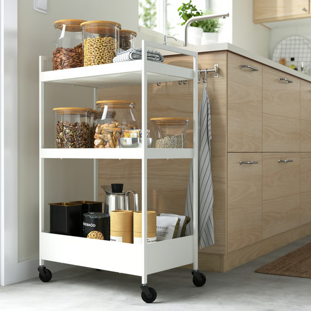 Етажерка Ikea Nissafors на колесах 50.5 x 30 x 83 см Біла (404.657.33) - зображення 6