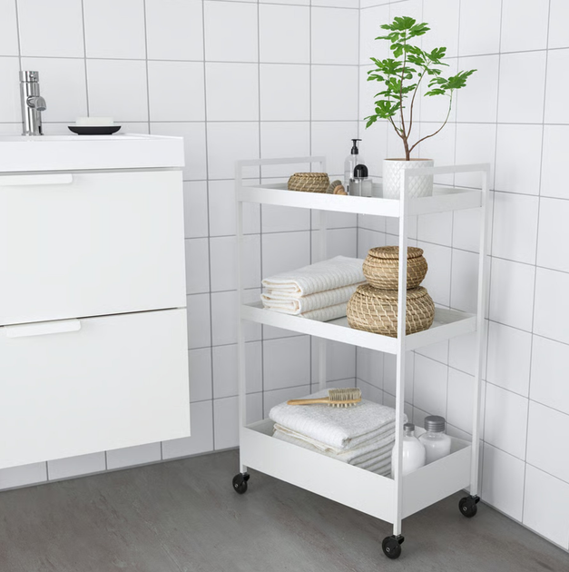 Етажерка Ikea Nissafors на колесах 50.5 x 30 x 83 см Біла (404.657.33) - зображення 7