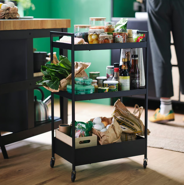 Етажерка Ikea Nissafors на колесах 50.5 x 30 x 83 см Чорна (203.997.77) - зображення 5