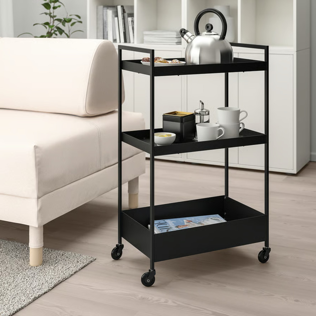 Етажерка Ikea Nissafors на колесах 50.5 x 30 x 83 см Чорна (203.997.77) - зображення 8