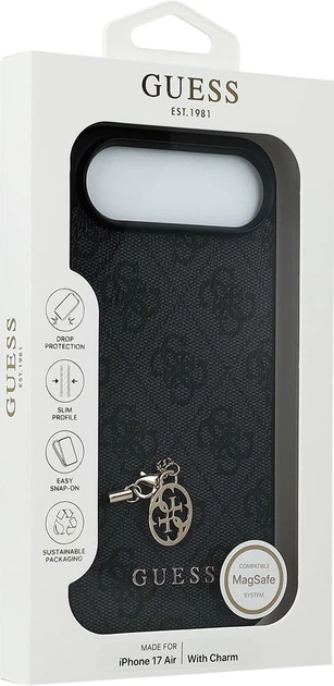 Etui Guess 4G Charms do Apple iPhone Air Black (GUHMP17MGF4GCK) - obraz 7