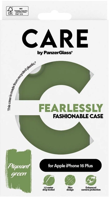 Etui plecki Panzer Glass CARE Fashionable Case do Apple iPhone 16 Plus Green (5715685004698) - obraz 3