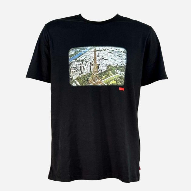 Футболка бавовняна довга чоловіча Levi's Graphic Crewneck Tee Paris Landscape Ca 22491-1735 XL Чорна (5401157573051) - зображення 1