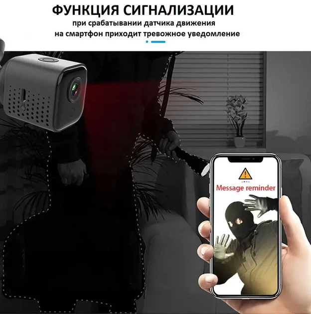 Мінікамера IpCam A11 (WiFi) з віддаленим переглядом + кріплення | IP камера для дому та офісу - зображення 4