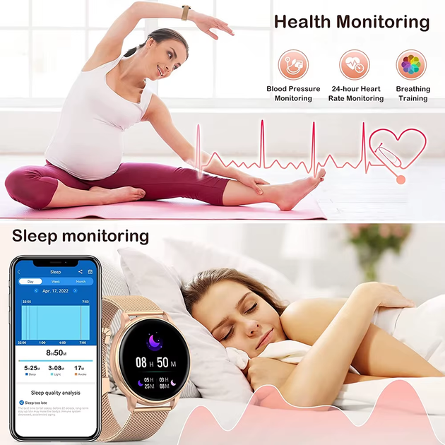 Жіночі смарт-годинник з можливістю дзвінків Smart Mevaden Black + додатковий ремінець - Фото 4 Жіночі смарт-годинник з можливістю дзвінків Smart Mevaden Black + додатковий ремінець - изображение 4