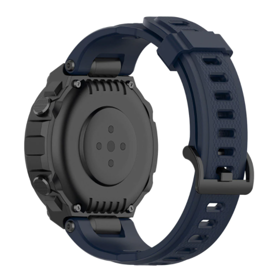 Ремешок силиконовые для смарт часов Amazfit T-Rex (A1918 / A1919), T Rex Pro (A2013) с отвертками Темно-Синий - Фото 3 Ремешок силиконовые для смарт часов Amazfit T-Rex (A1918 / A1919), T Rex Pro (A2013) с отвертками Темно-Синий - изображение 3
