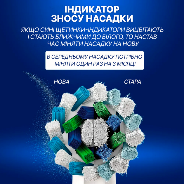 Насадки EB50 cross action для электрических зубных щеток Oral b Braun набор 2 упаковки по 4 насадки - изображение 3