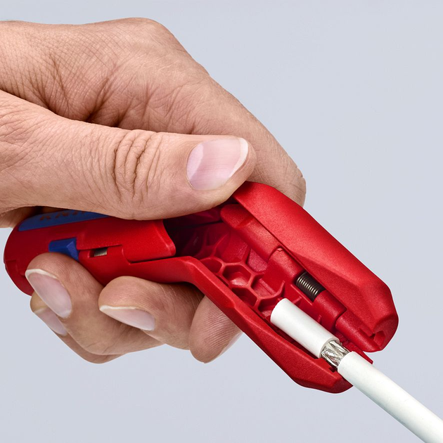Універсальний інструмент Knipex ErgoStrip для зняття ізоляції дроту для лівої руки (16 95 02 SB) - зображення 6
