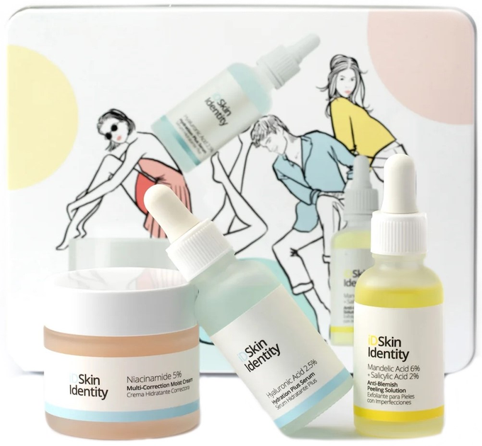Zestaw do pielęgnacji twarzy Skin Generics iDSkin Identity Krem z 5% niacynamidem 50 ml + Serum przeciwtrądzikowe 30 ml + Serum z kwasem hialuronowym 30 ml  (8436559352598) - obraz 2