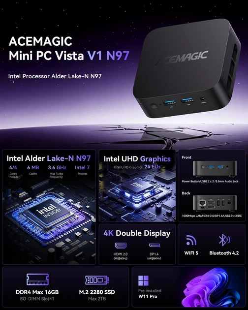 【ahihi】ACEMAGIC Vista Mini V1 ACEMAGIC V1 Intel Twin Lake N150/N95 Vista Mini PC