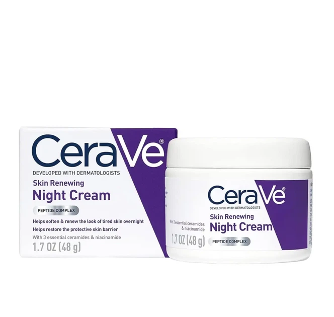 Ночной крем для лица CeraVe Skin Renewing Night Cream с пептидным комплексом 48g - Фото 1 Ночной крем для лица CeraVe Skin Renewing Night Cream с пептидным комплексом 48g - изображение 1
