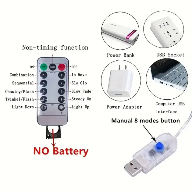 Гірлянда Крапля роси штора 3х2м с пультом светодиодная от USB, Жолтая LED LIGHT проводка Теплый белый цвет - Фото 7 Гірлянда Крапля роси штора 3х2м с пультом светодиодная от USB, Жолтая LED LIGHT проводка Теплый белый цвет - изображение 7